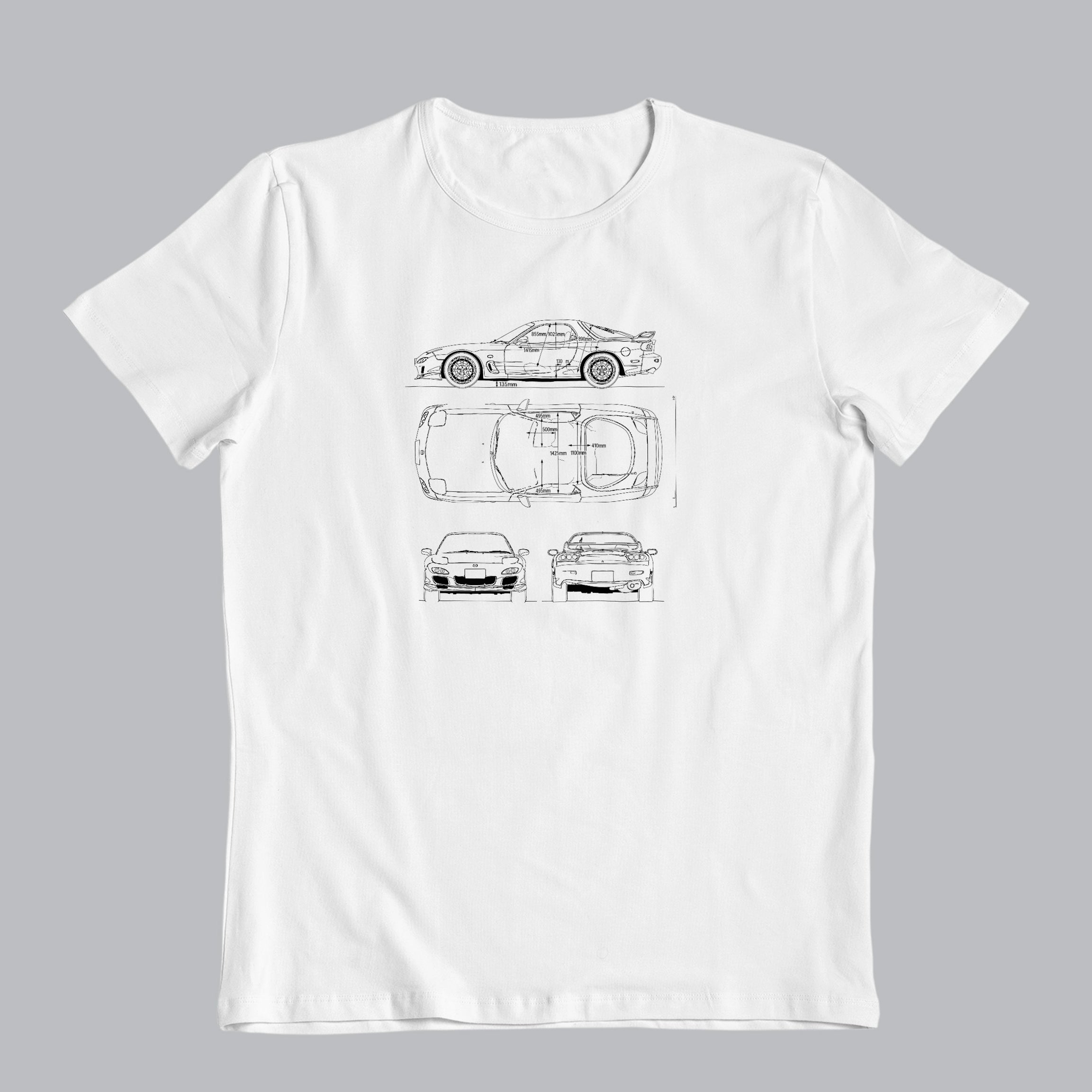 MAZDA RX7 BLUEPRINT | Erkek Kısa Kollu Tişört