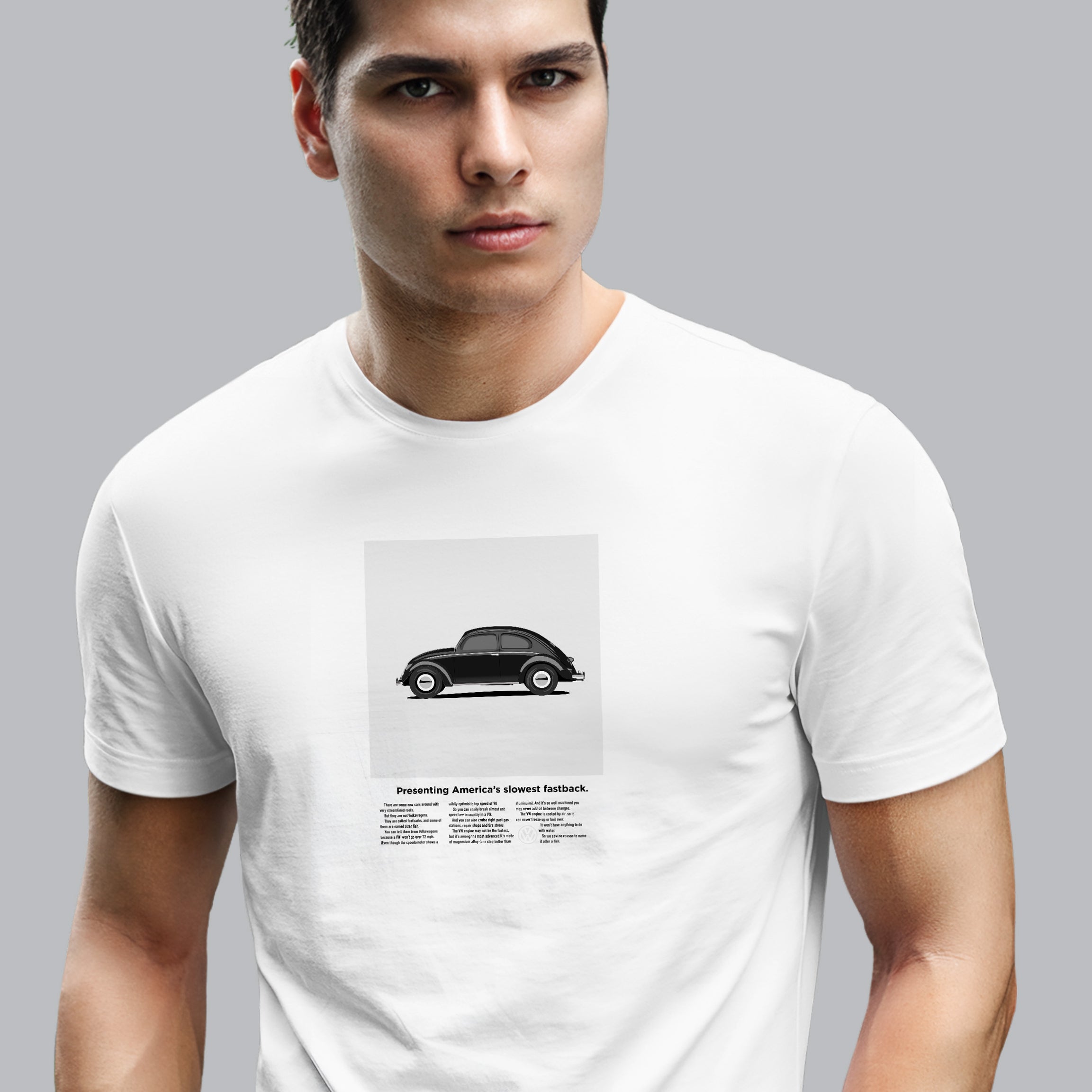 VW BEETLE PRESENTING AD | Erkek Kısa Kollu Tişört
